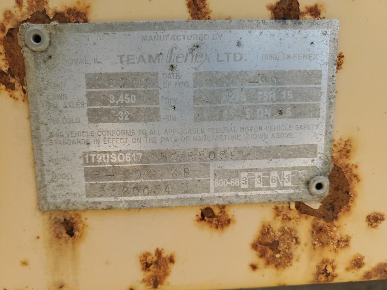 1999 Team Fenex F-101KP Manhole Support Trailer