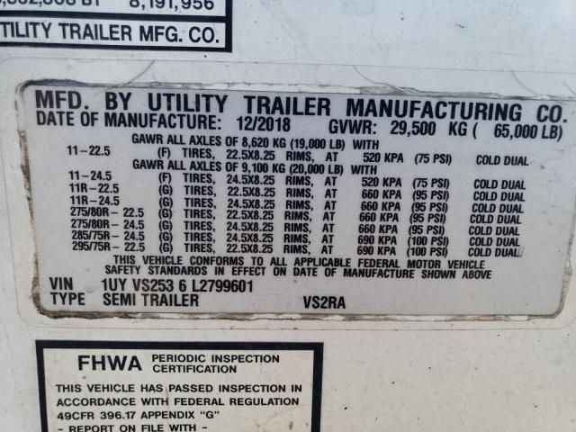 2020 Utility VS2RA Refrigerated Van Trailer