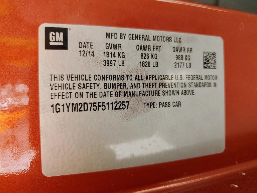 2015 Chevrolet Corvette Stingray Z51 3LT