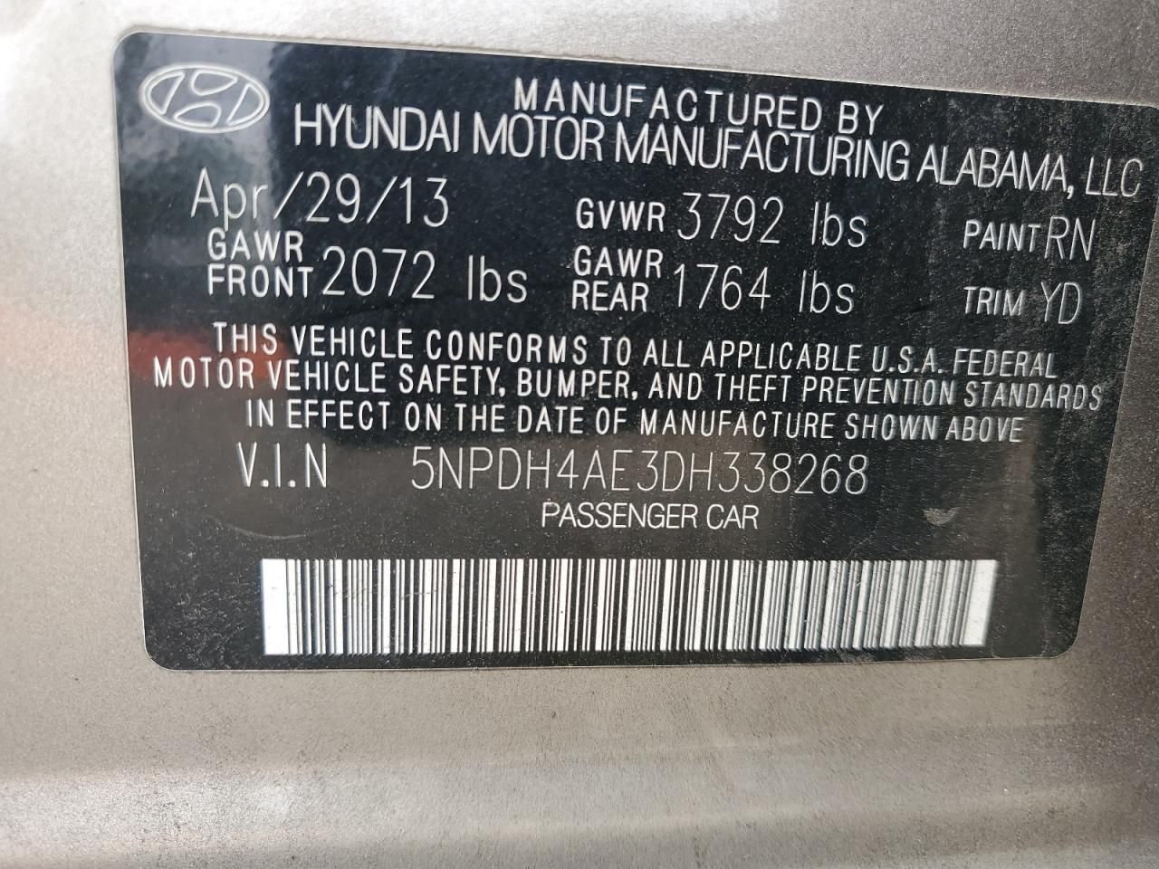 2013 Hyundai Elantra gls