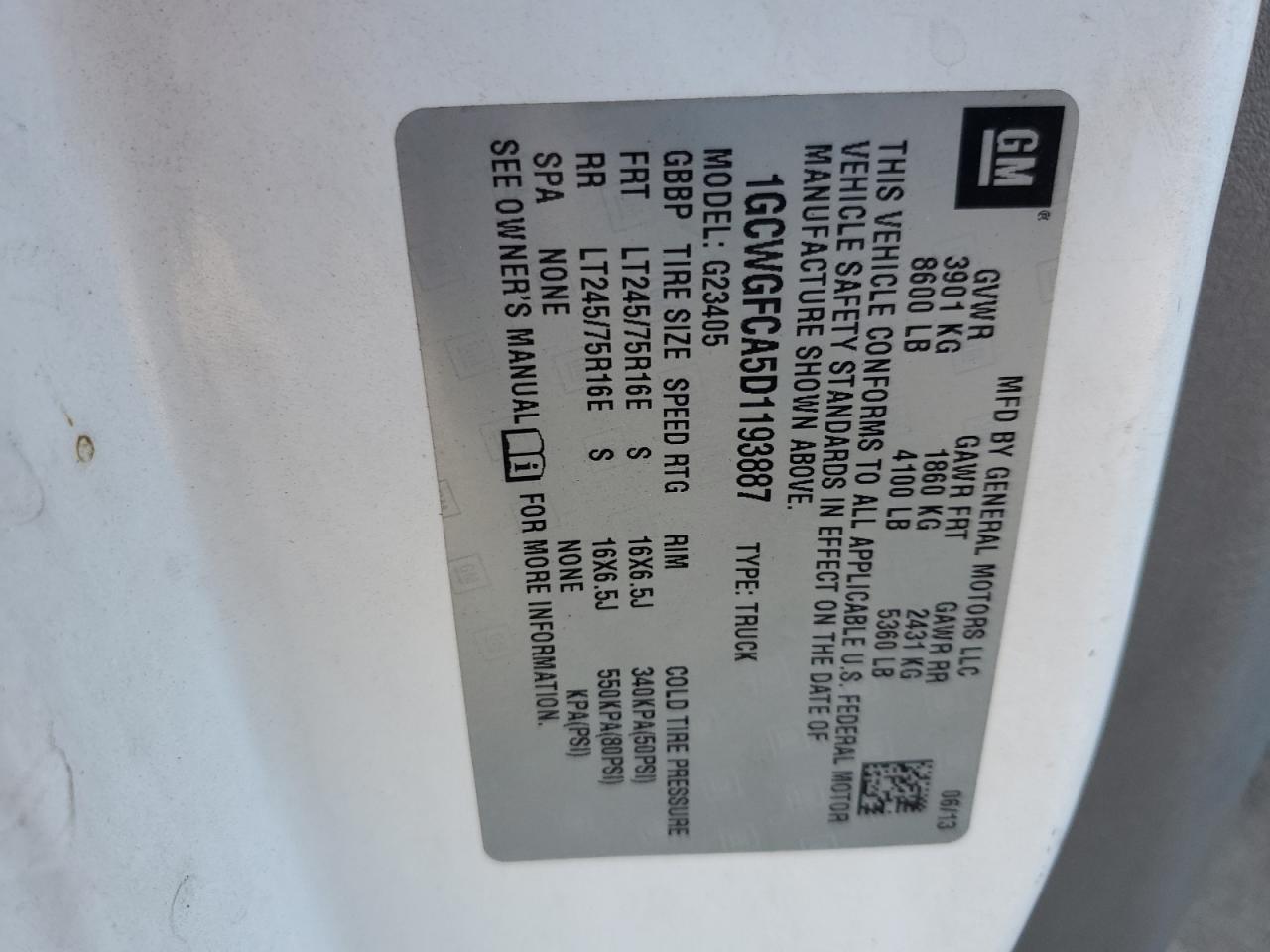 2013 Chevrolet Express G2500