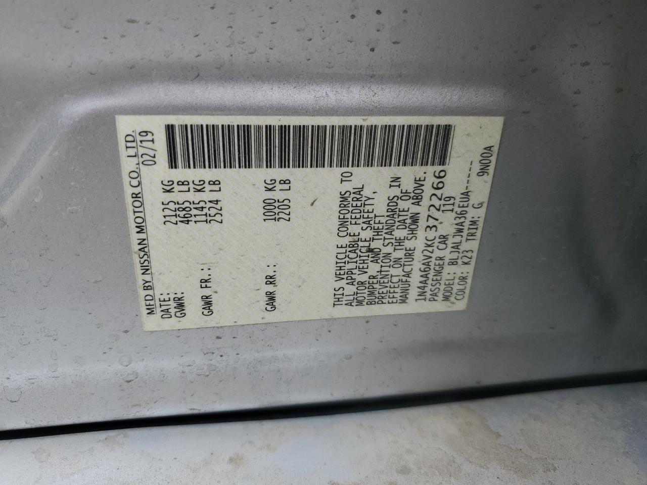 2019 Nissan Maxima s