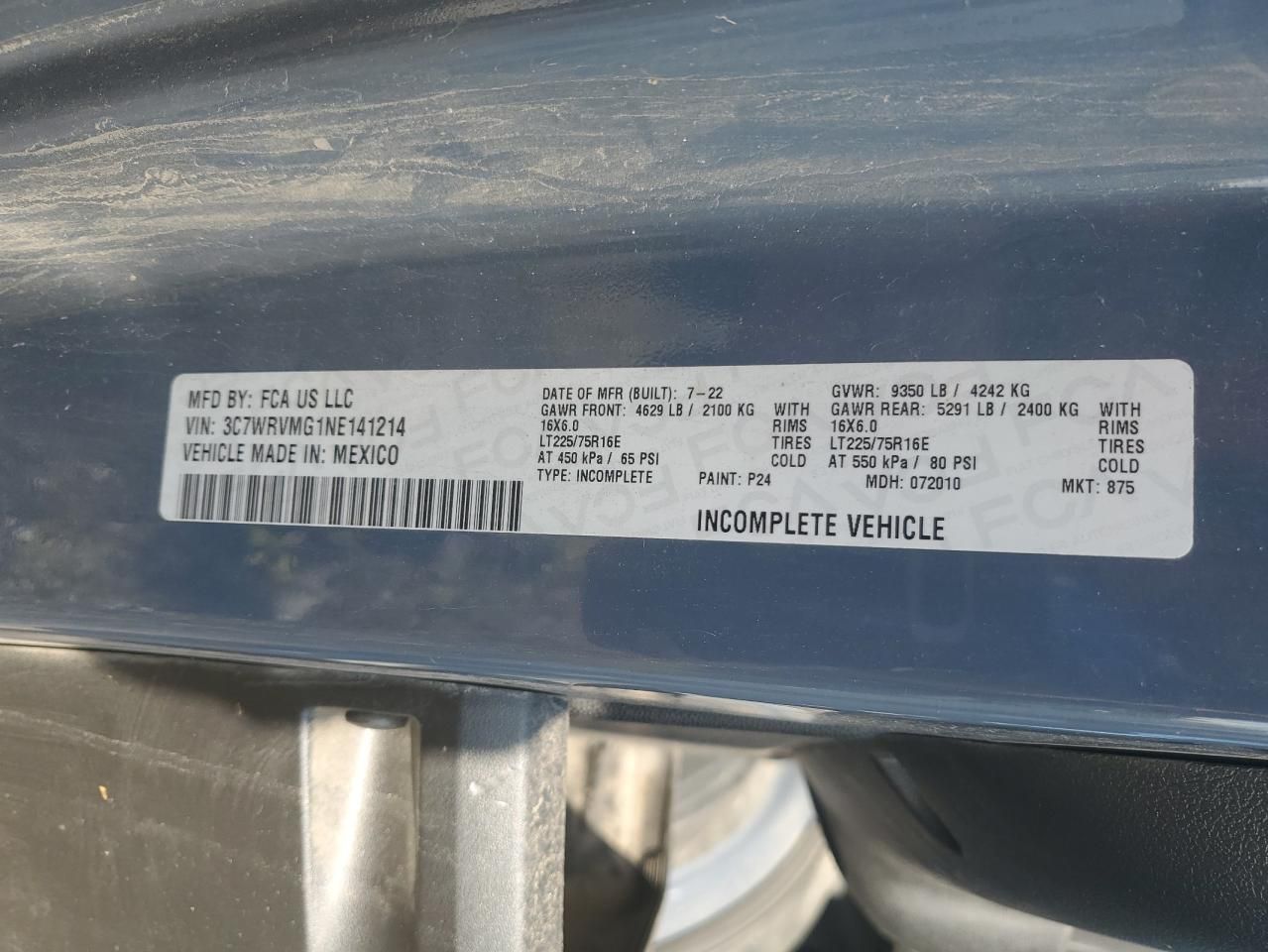 2022 Dodge RAM Promaster 3500 3500 Standard