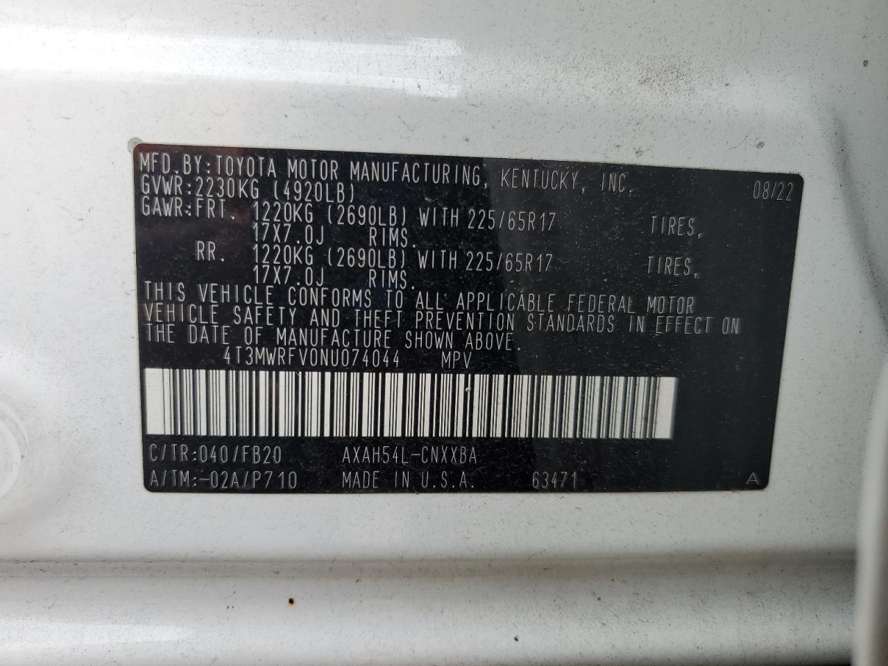 2022 Toyota Rav4 Hybrid le