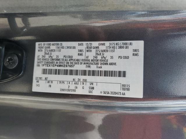 2021 Ford F150 Super Cab