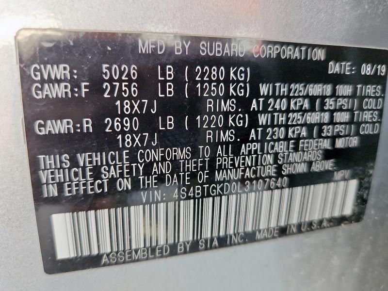 2020 Subaru Outback Onyx Edition xt
