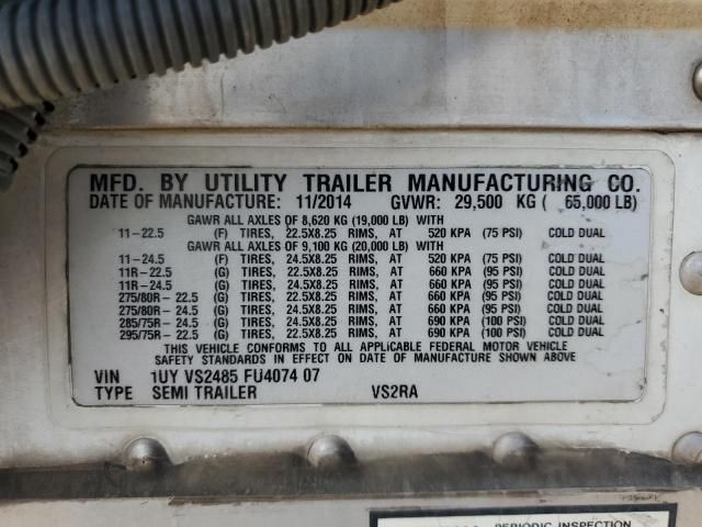2015 Utility VS2RA Refrigerated Van Trailer