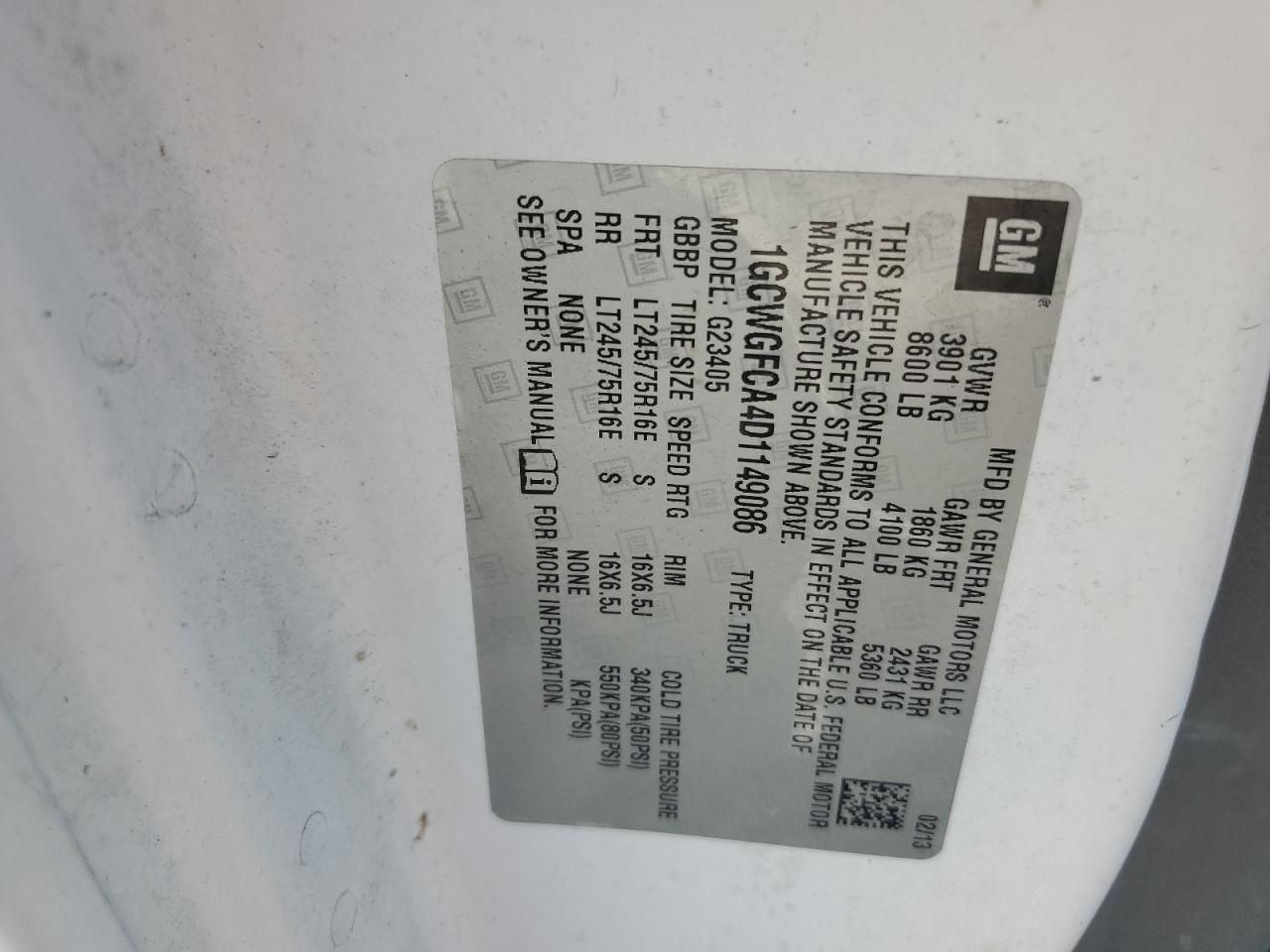 2013 Chevrolet Express G2500