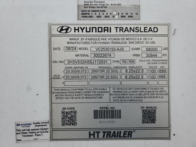 2025 Hyundai Translead VC2530152-AJS DRY Van Trailer