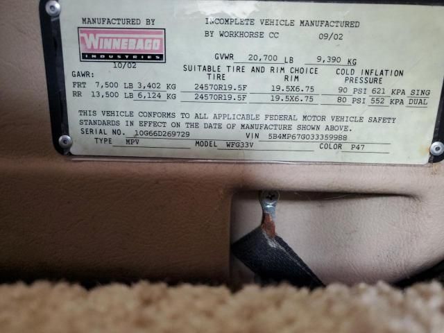 2003 Winnebago 2003 Workhorse Custom Chassis Motorhome Chassis W2
