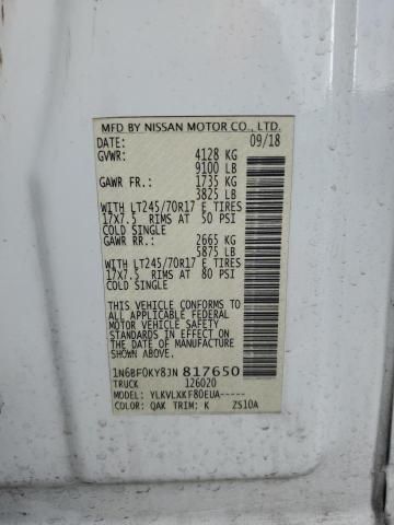 2018 Nissan NV 1500 S