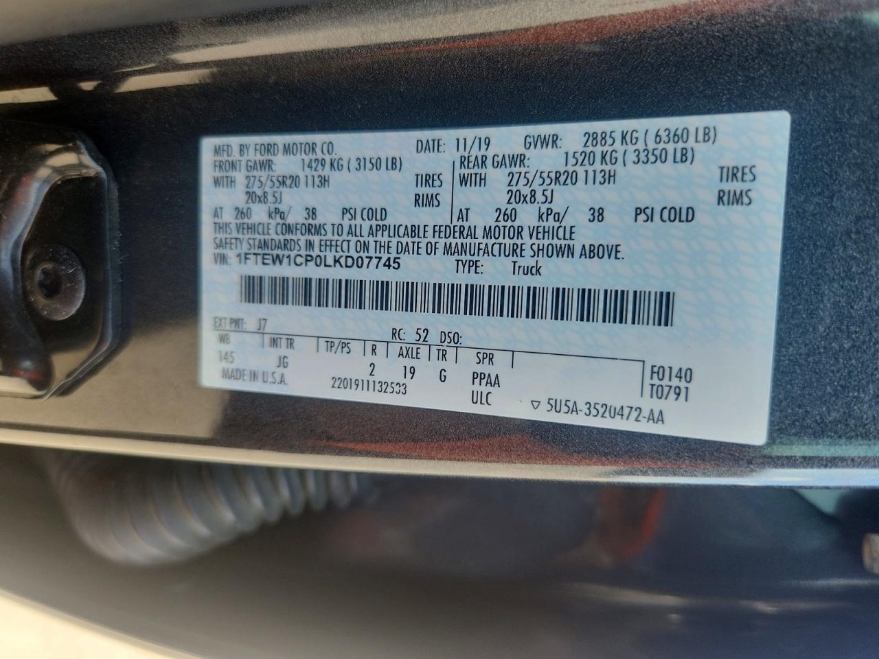 2020 Ford F150 Supercrew