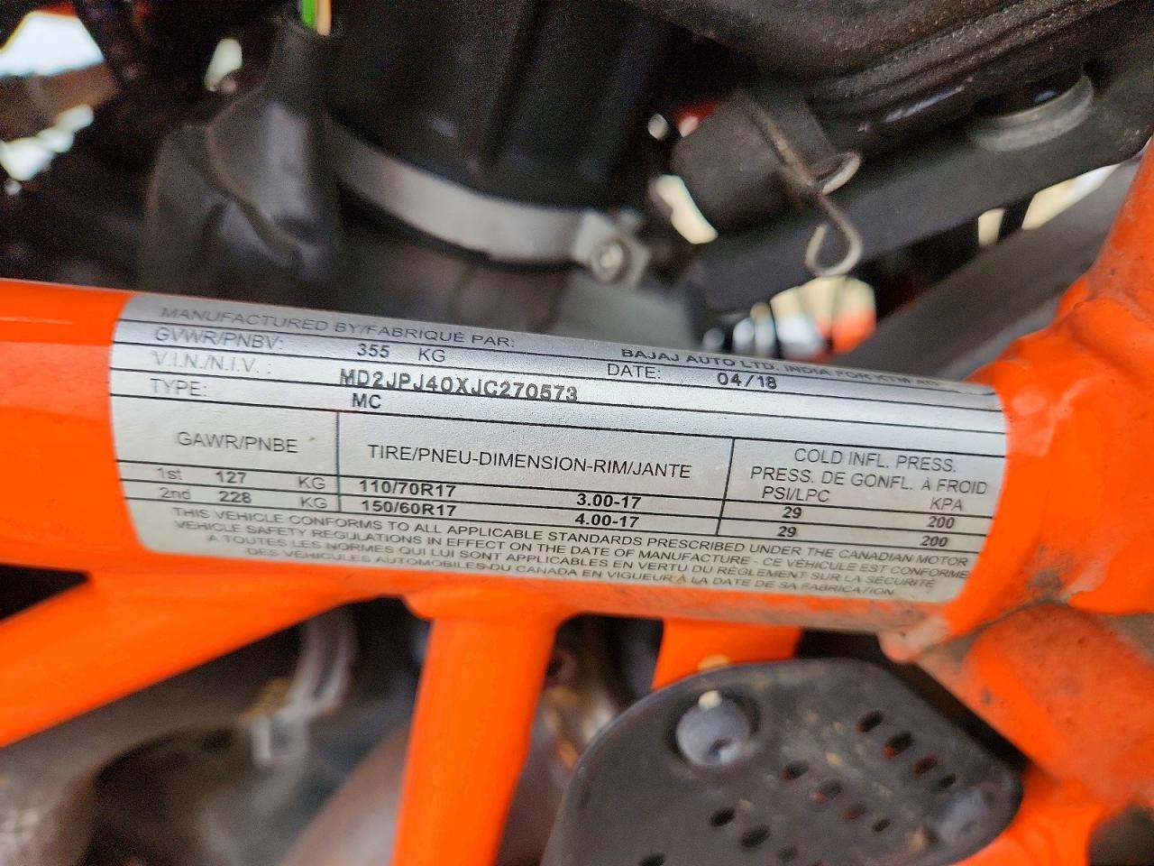 2018 KTM 390 Duke