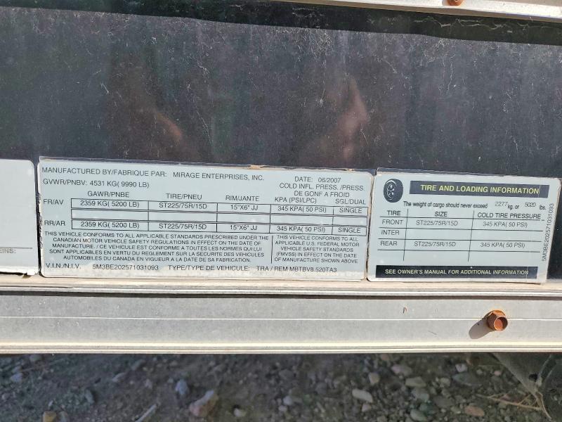 2007 Mirage Trailers 2007 Mirage MBTBV8.520TA3 Concession Trailer