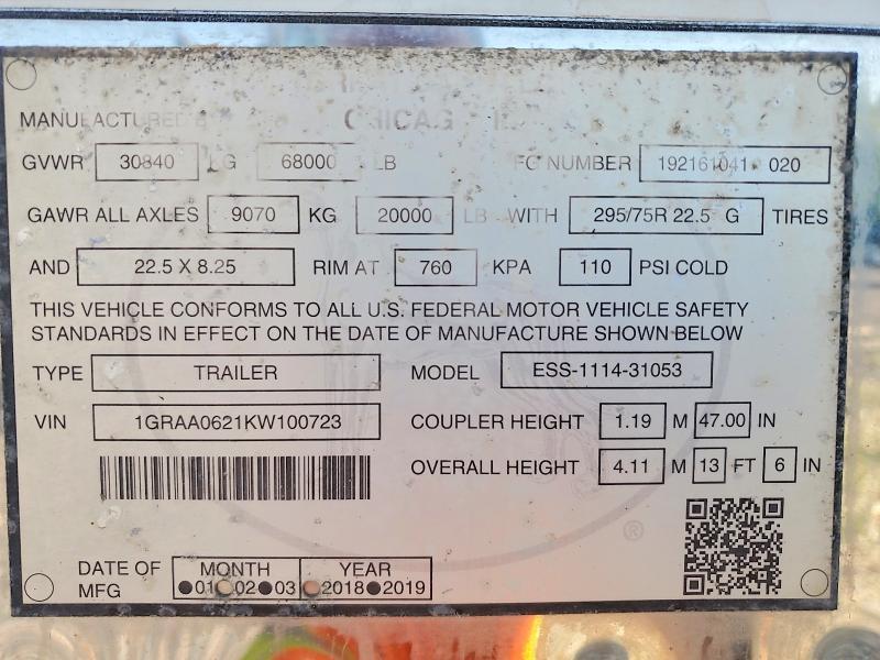 2019 Great Dane 2019 Great Dane ESS-1114-31053 Refrigerated Van TR