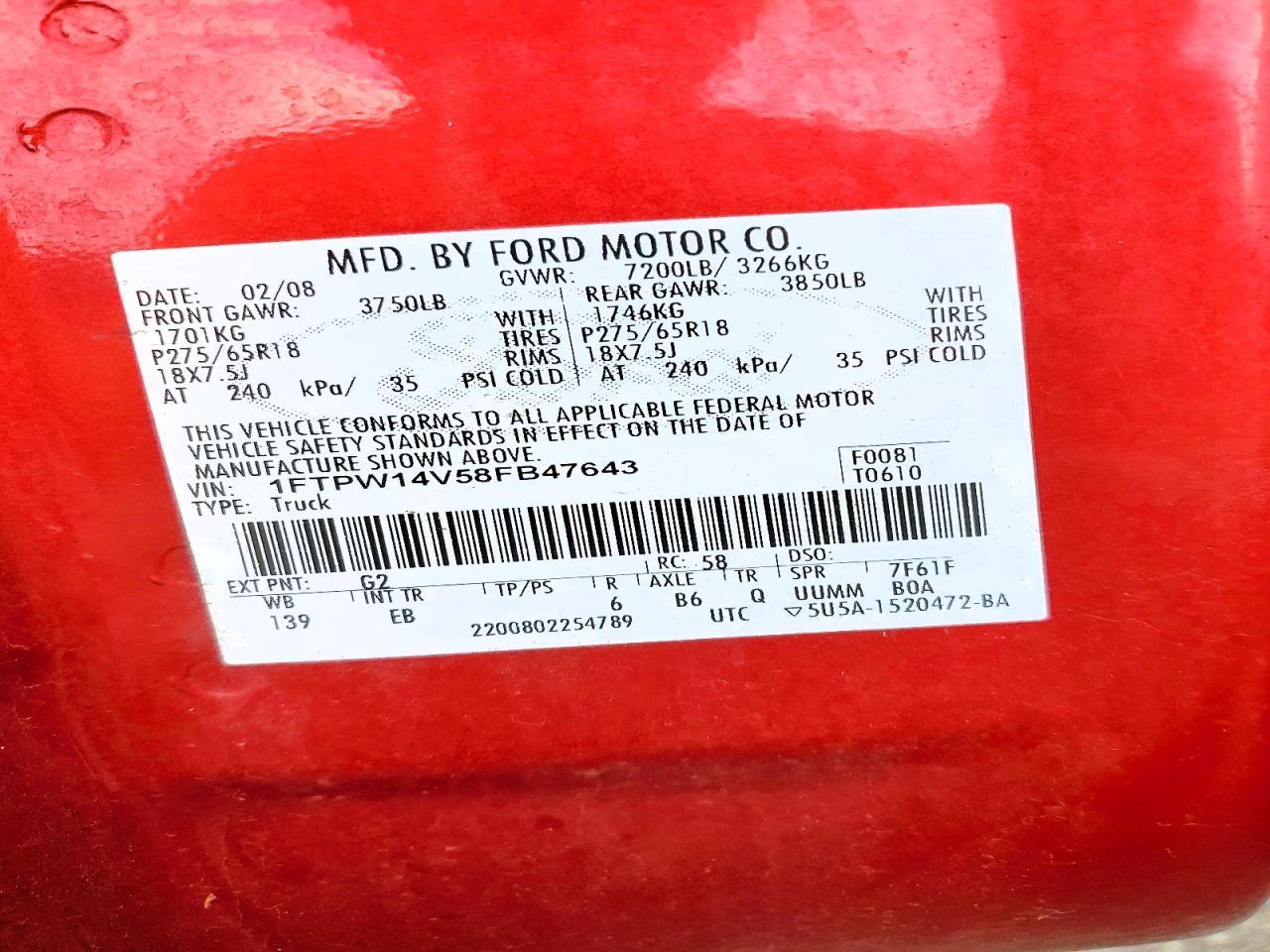 2008 Ford F150 Supercrew