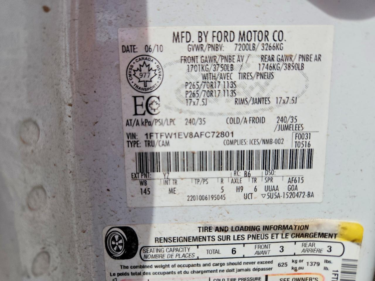 2010 Ford F150 Supercrew