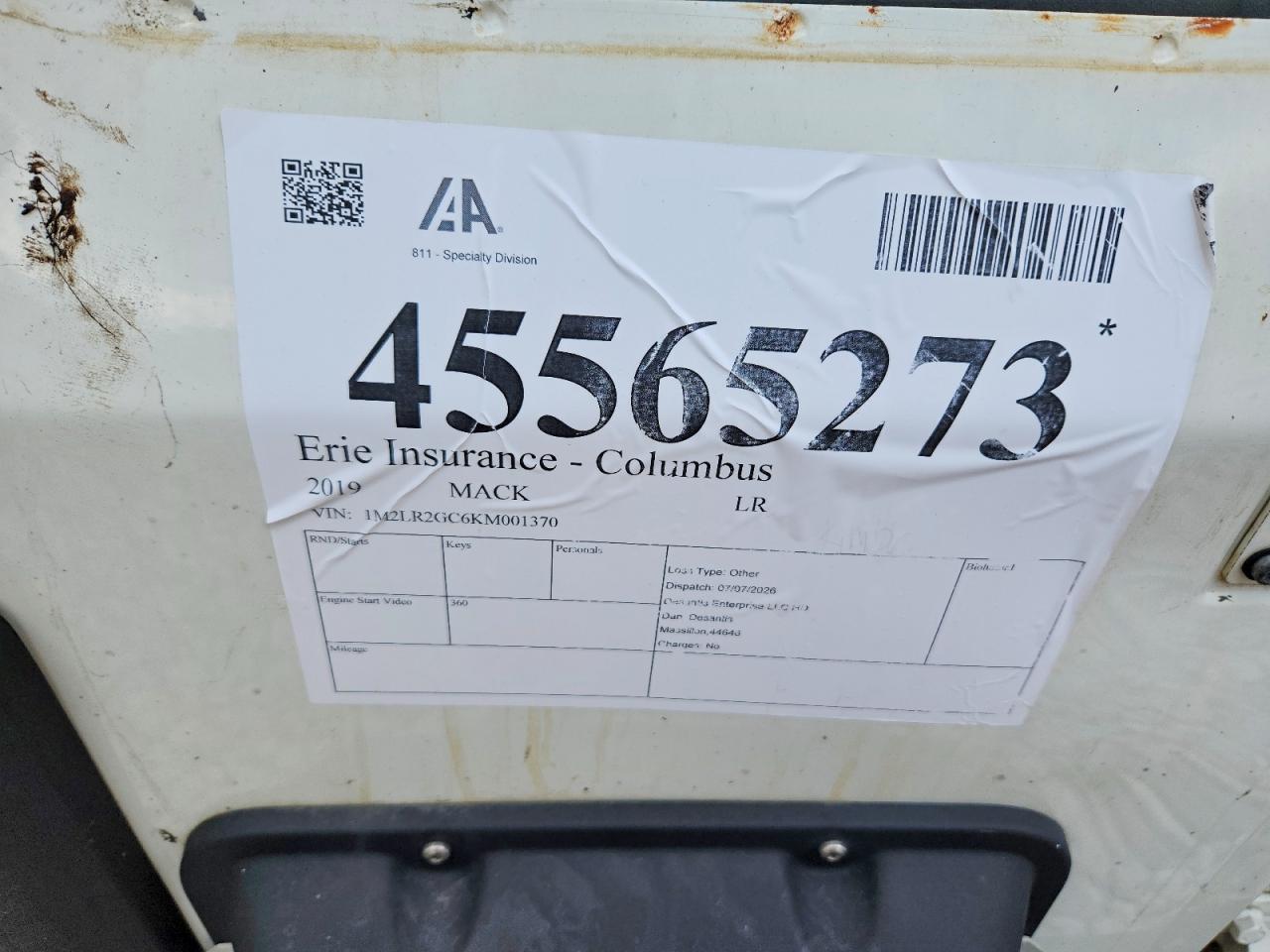 2019 Mack LR Refuse Truck