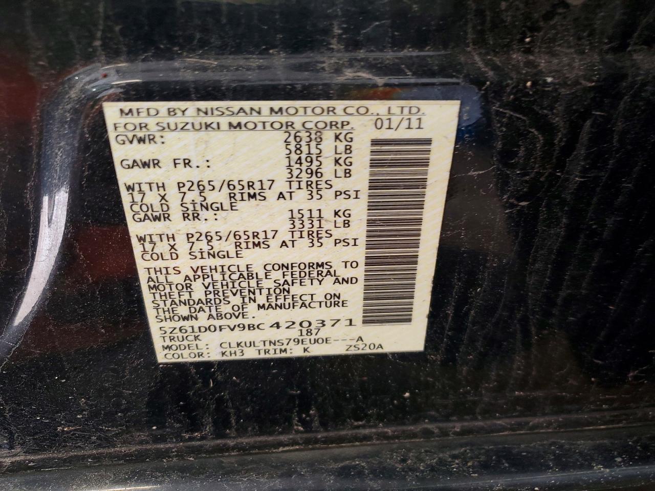 2011 Suzuki Equator Sport
