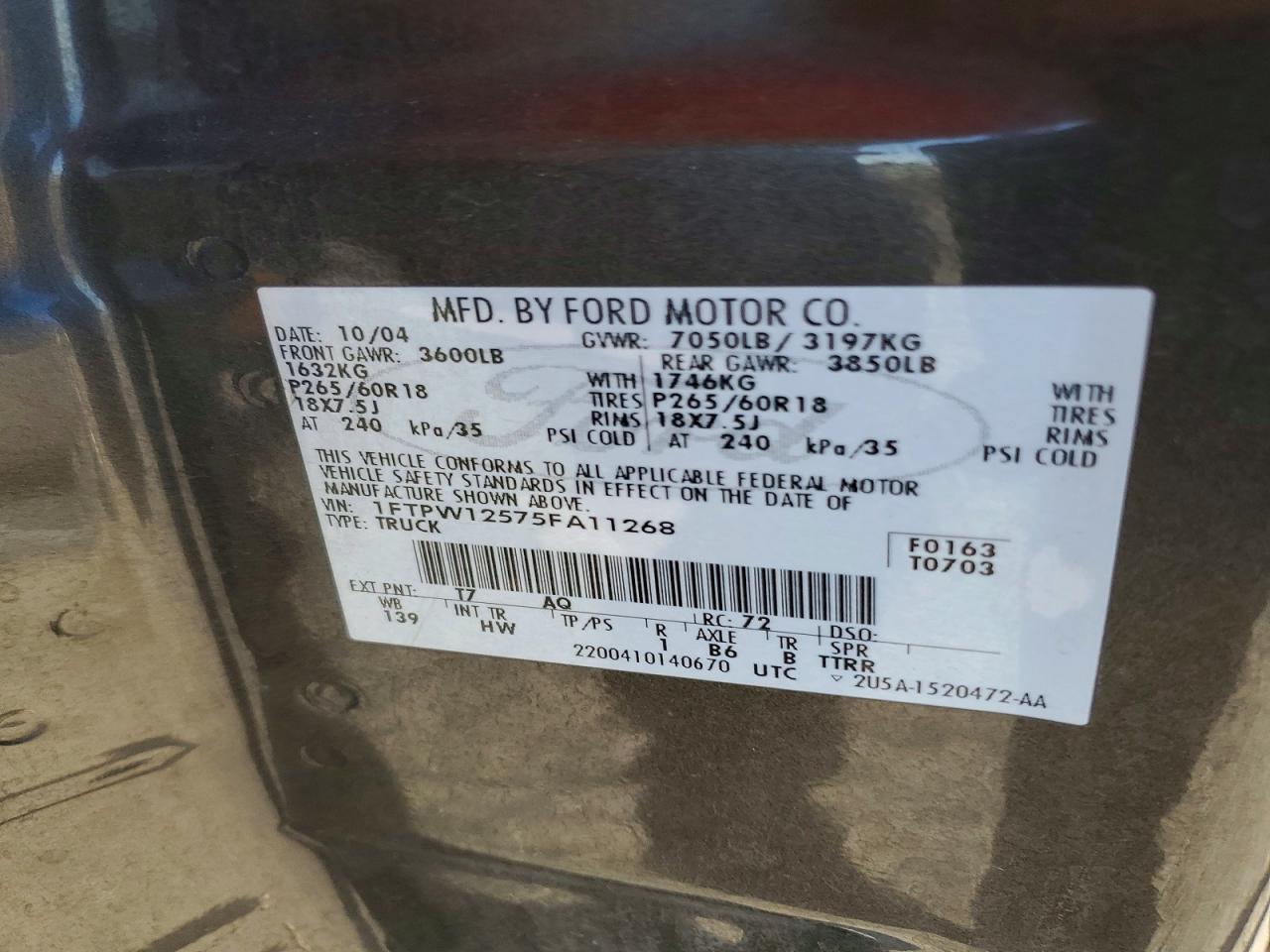 2005 Ford F150 Supercrew