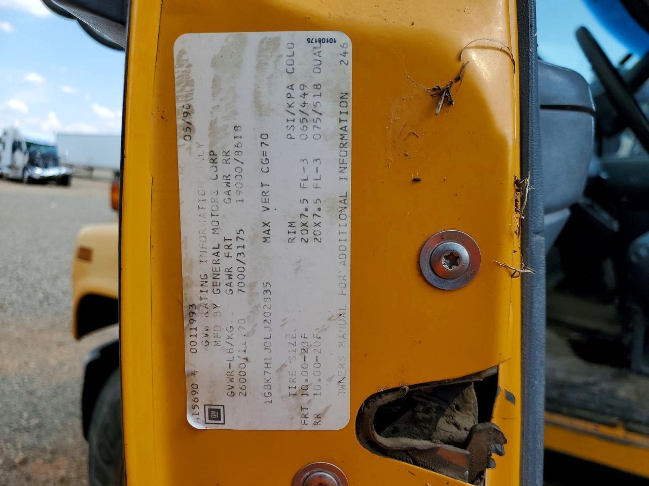 1990 Chevrolet C7 Dump Truck