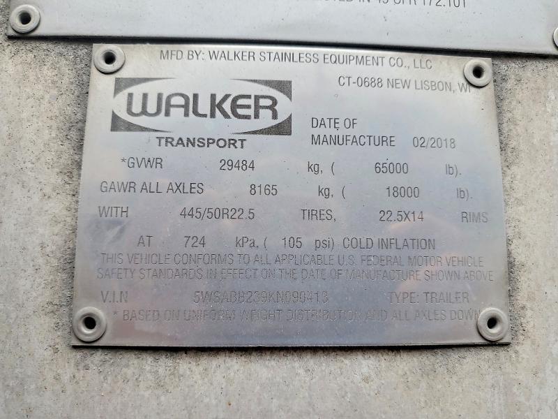 2019 Walker Tank Trailer