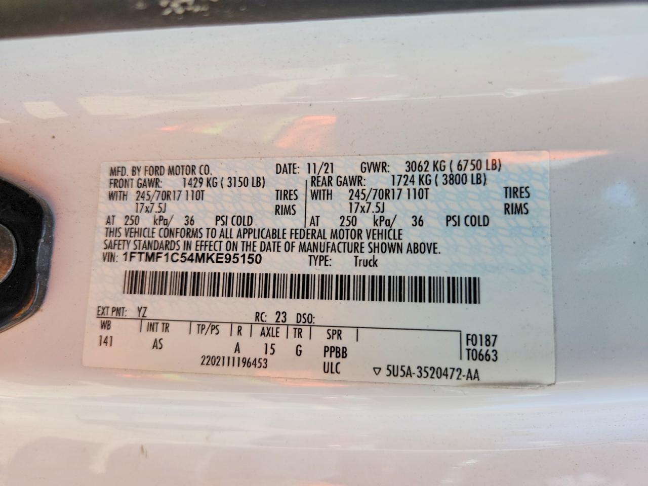 2021 Ford F150