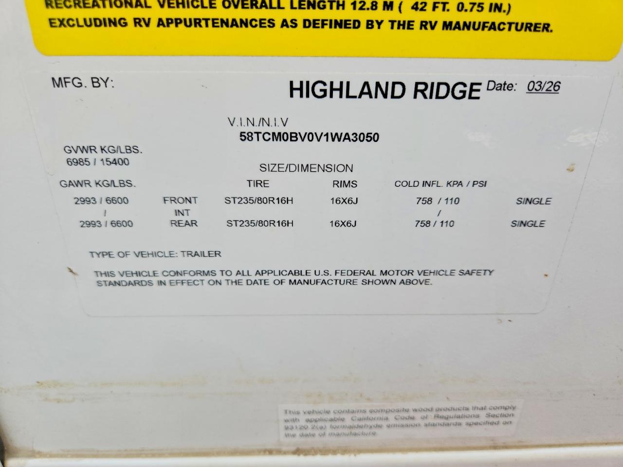2027 Open Range 2027 Highland Ridge Open Range Camper