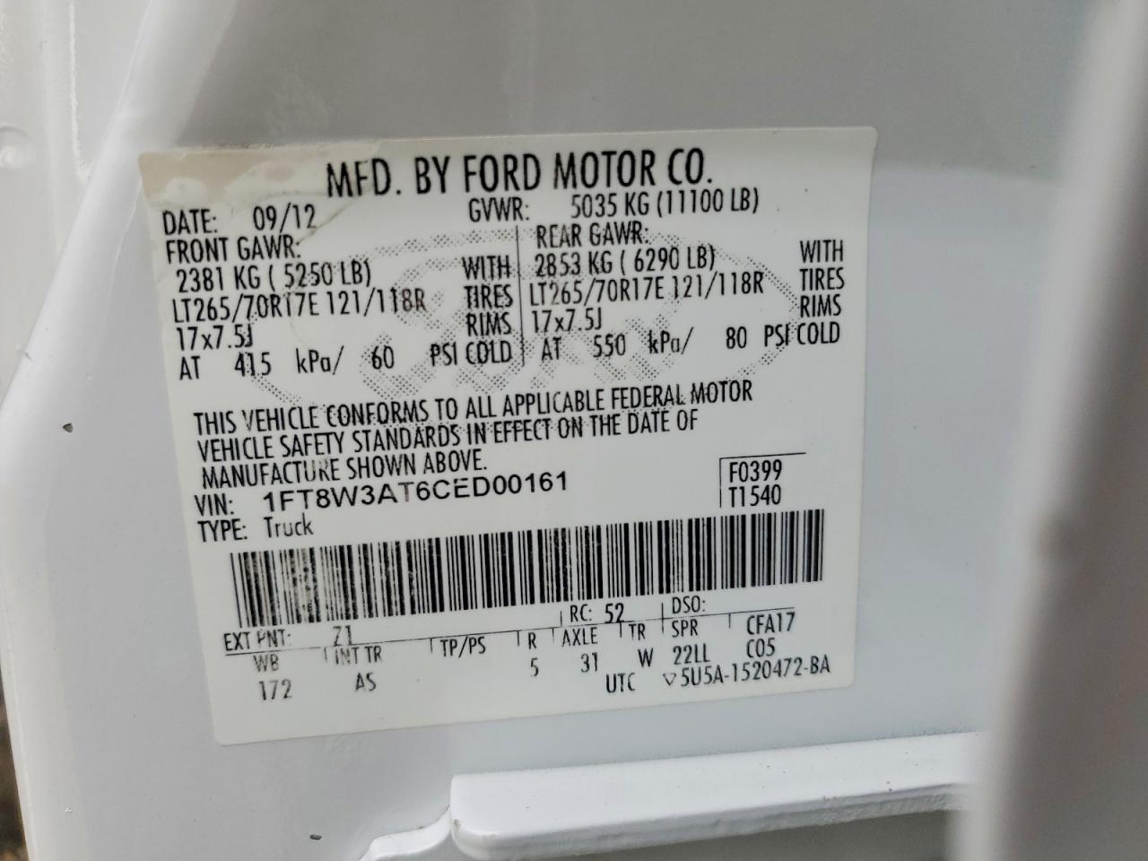 2012 Ford F350 Super Duty