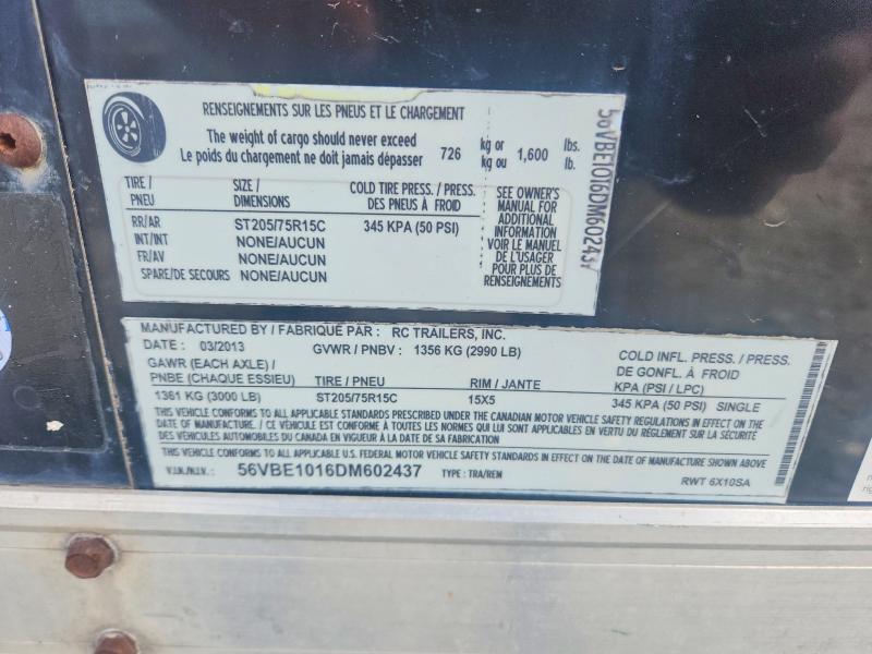 2013 RC RWT 6X10SA Enclosed Cargo Trailer