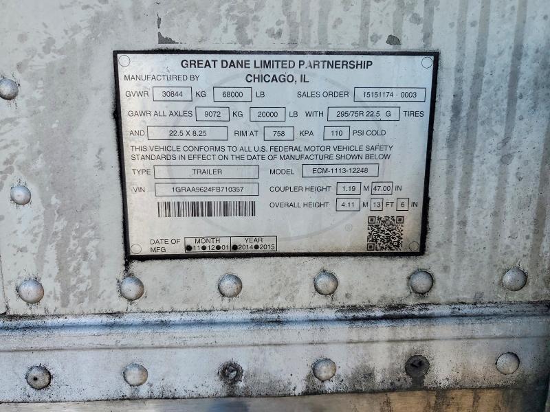 2015 Great Dane Trailer-refrigerated van Trailer
