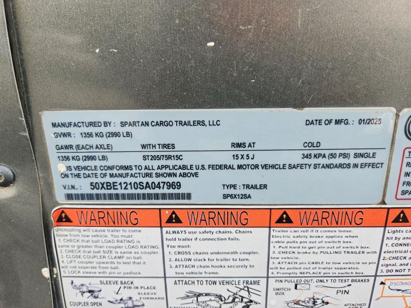 2025 Spar TAN Cargo SP6X12SA Enclosed Cargo Trailer