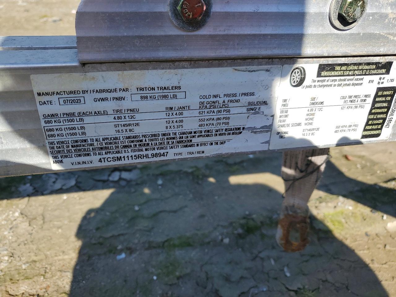 2024 Triton Boat Trailer