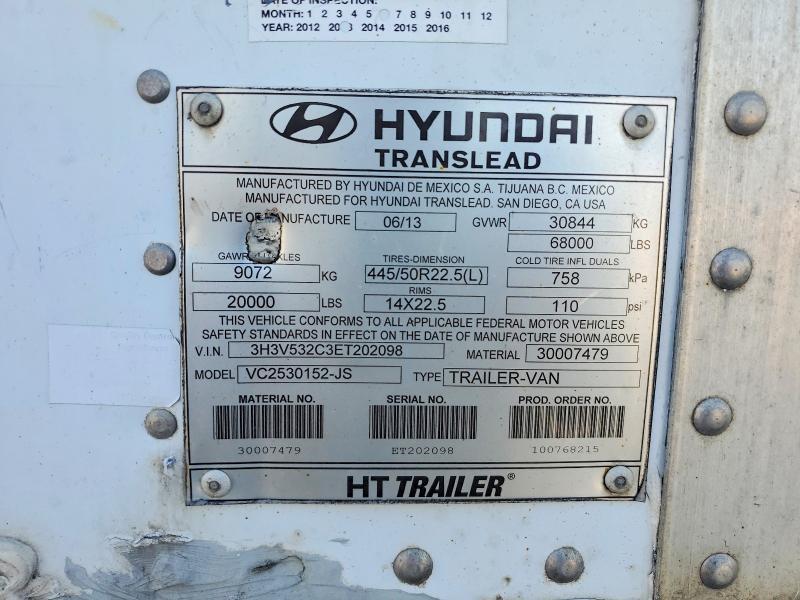 2014 Hyundai Translead Inc 2014 Hyundai Translead VC2530152-JS DRY Van Traile