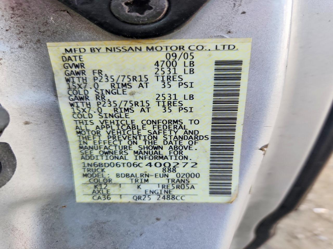 2006 Nissan Frontier XE