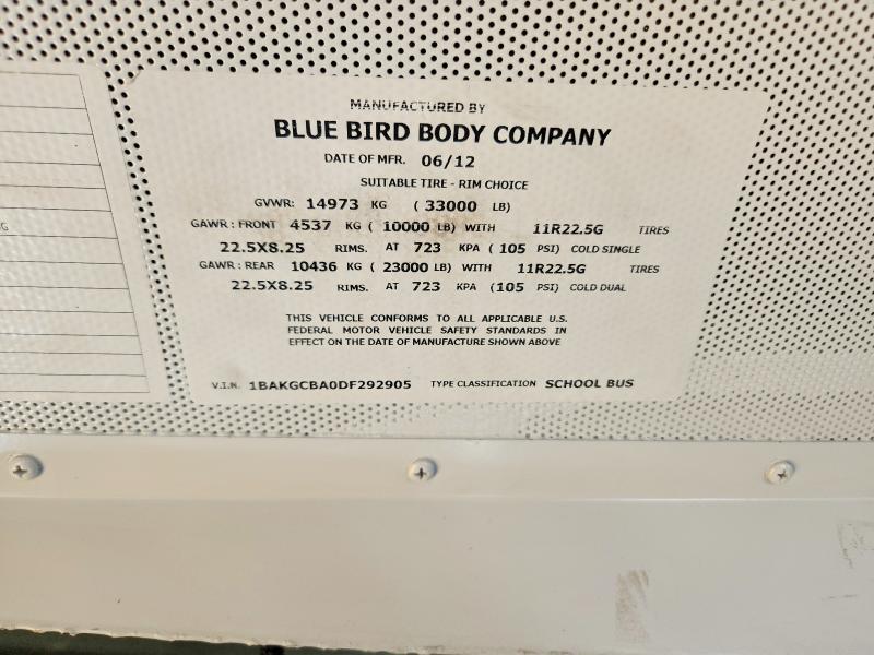 2013 Blub 2013 Bluebird School Bus