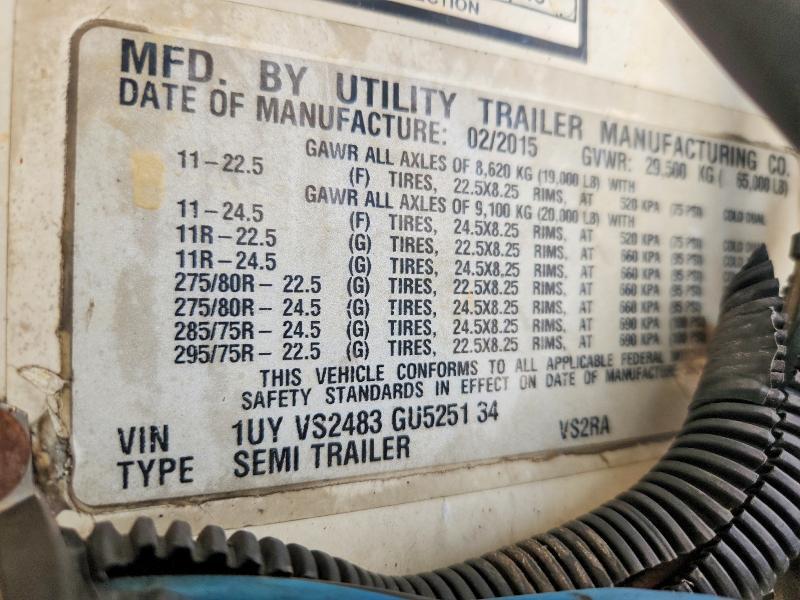 2016 Utility Trailer Mfg. 2016 Utility VS2RA Refrigerated Van Trailer