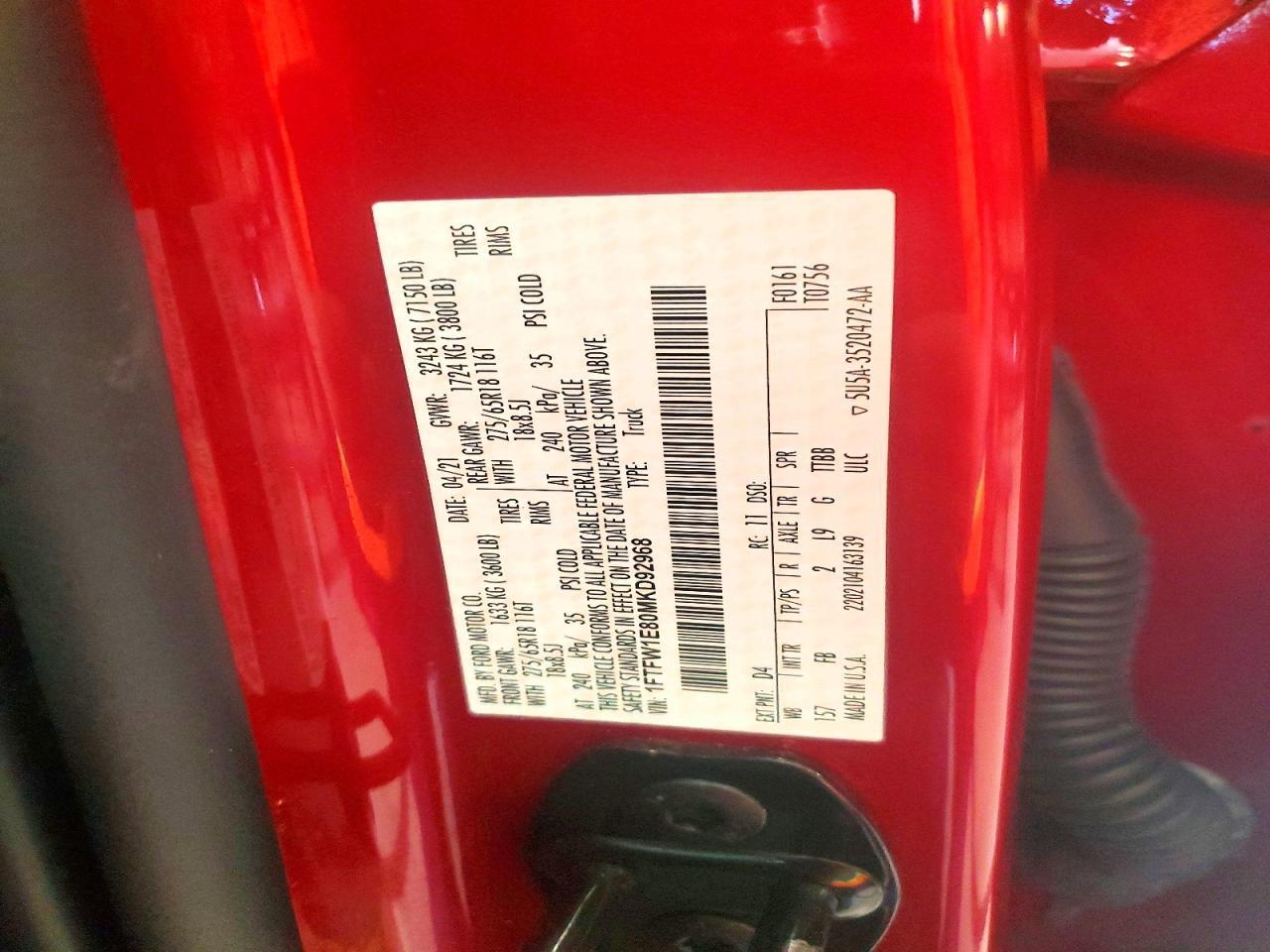 2021 Ford F150 Supercrew