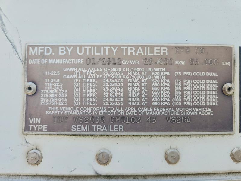 2013 Utility Trailer 2013 Utility VS2RA Refrigerated Van Trailer