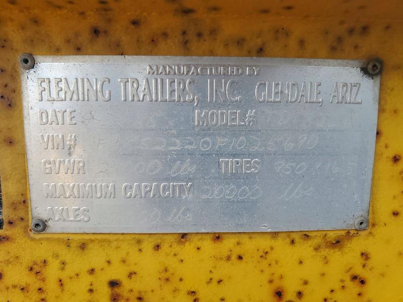 1985 Flemiilers 1985 Fleming Equipment Trailer