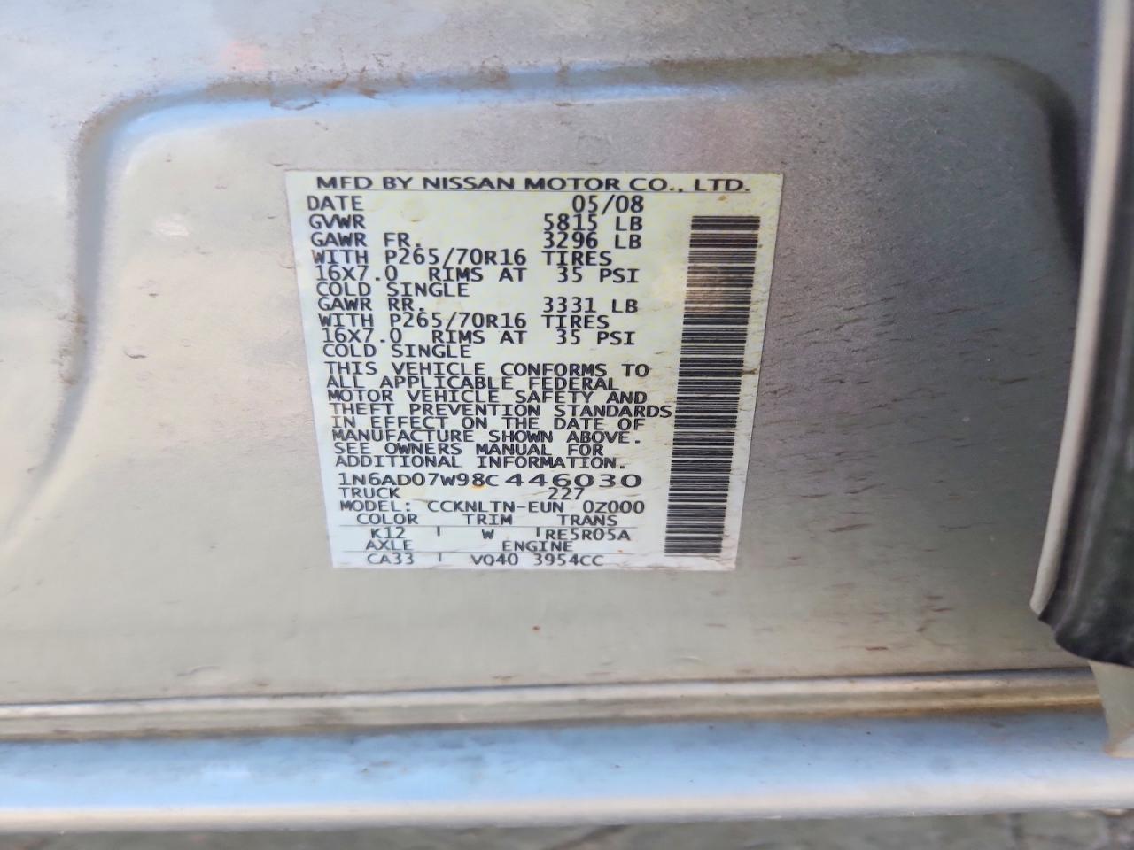2008 Nissan Frontier SE V6