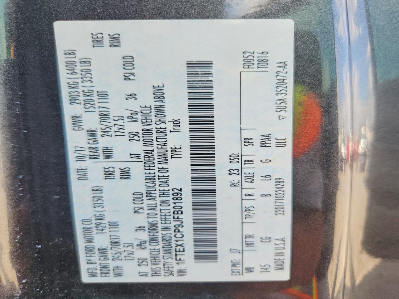 2018 Ford F150 Super Cab
