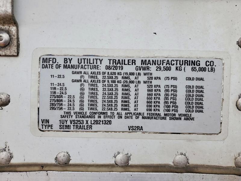 2020 Utility VS2RA Refrigerated Van Trailer
