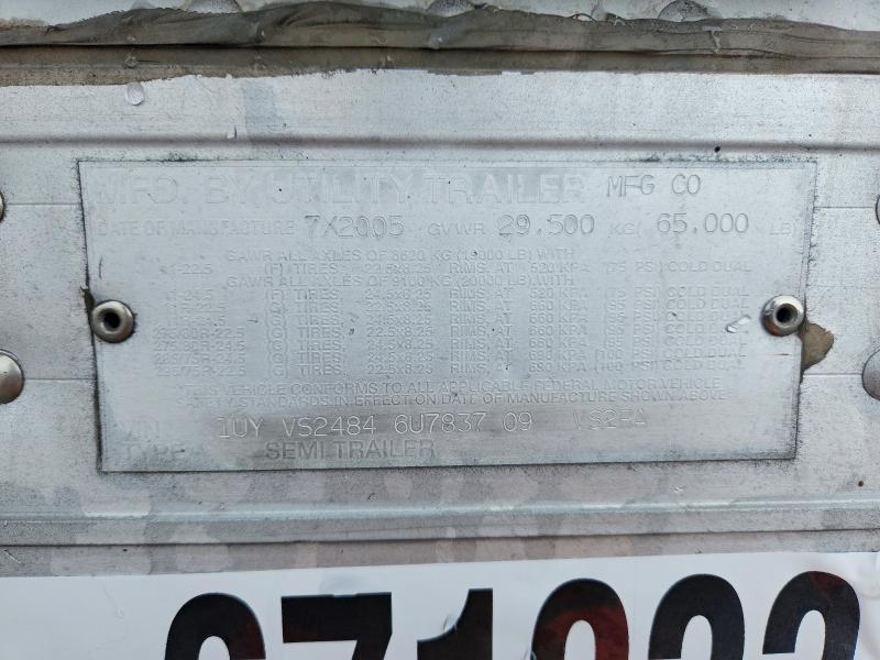 2004 Utility Trailer 2006 Utility VS2RA Refrigerated Van Trailer