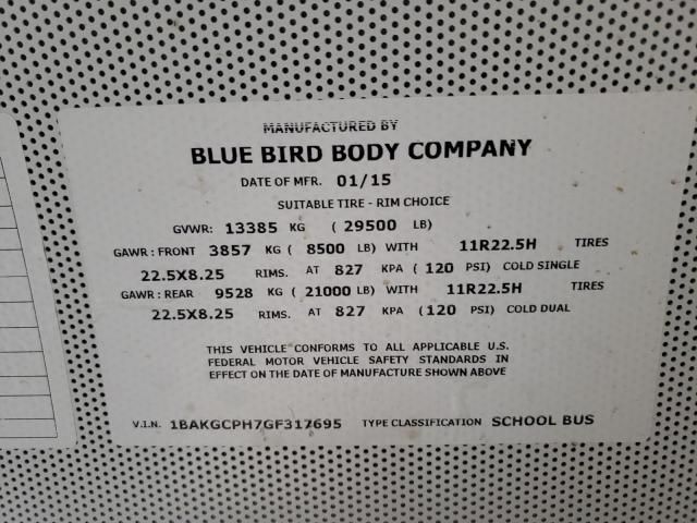 2016 Blue Bird School Bus / Transit Bus