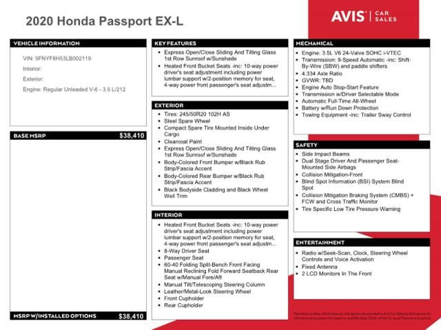 2020 Honda Passport EXL