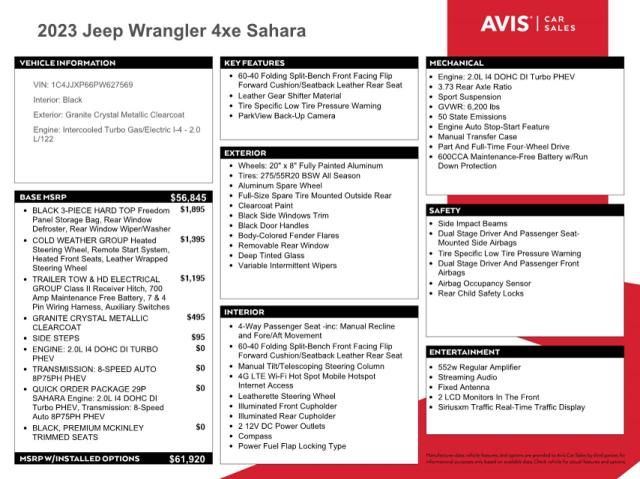 2023 Jeep Wrangler Sahara 4XE