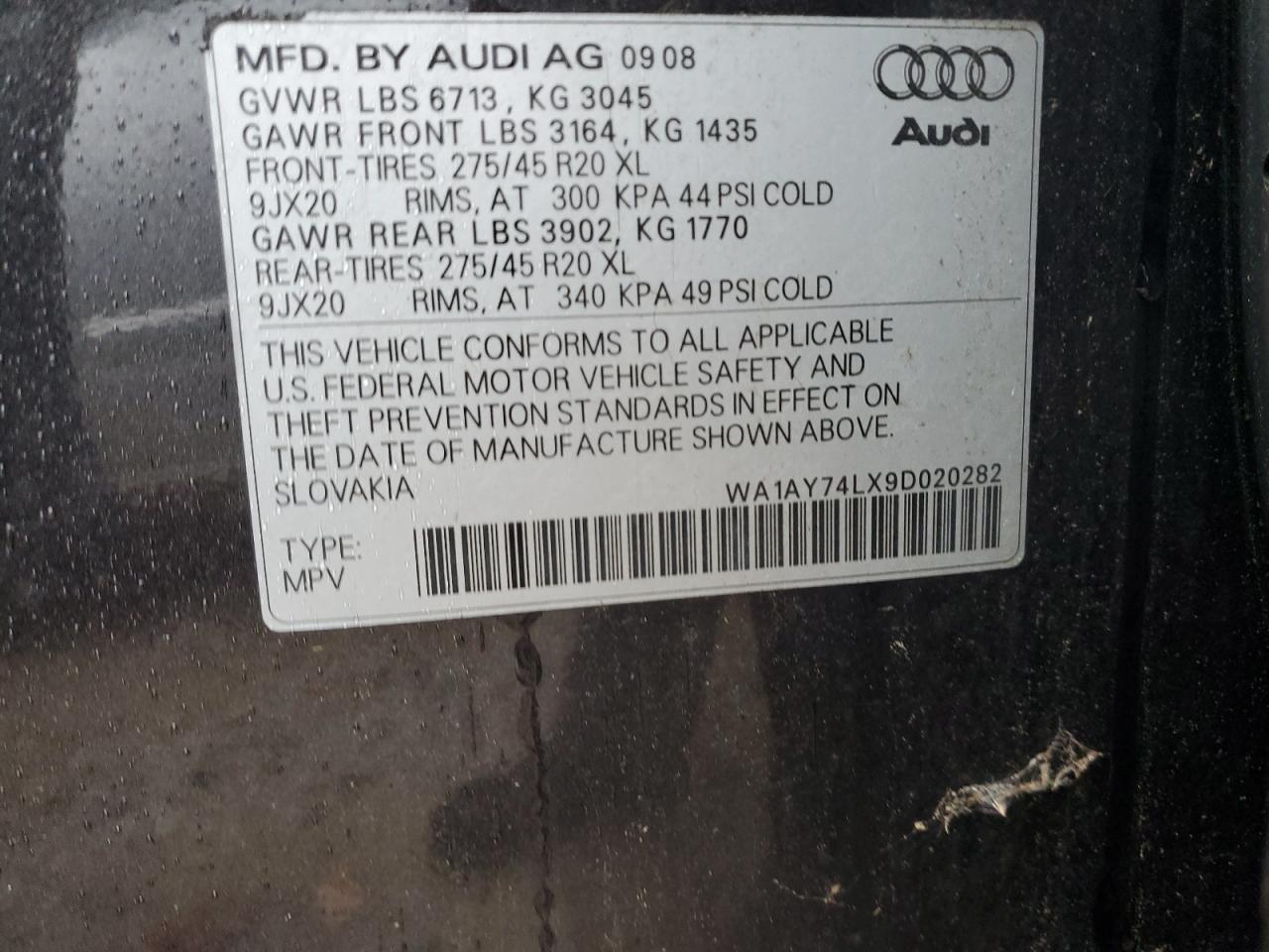 2009 Audi Q7 3.6 Quattro