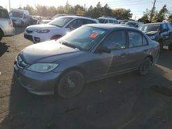 Honda salvage cars for sale: 2005 Honda Civic DX VP