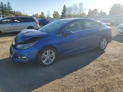 Salvage cars for sale from Copart Bowmanville, ON: 2018 Chevrolet Cruze LT